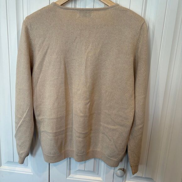 Alfred Dunner Tan Flower Bouquet Sweater Size Small - Picture 2 of 5